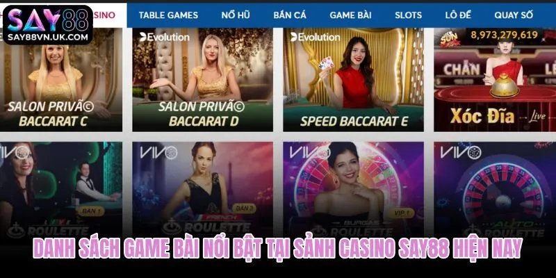 Danh mục game bài đa dạng tại casino Say88 từ cơ bản đến nâng cao